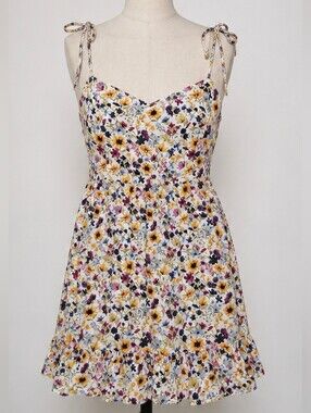 Old Navy Floral Tie Shoulder Fit & Flare Cami Mini Dress XL Pockets Cottagecore